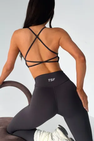 Kamari Open Back Sports Bra - Grey