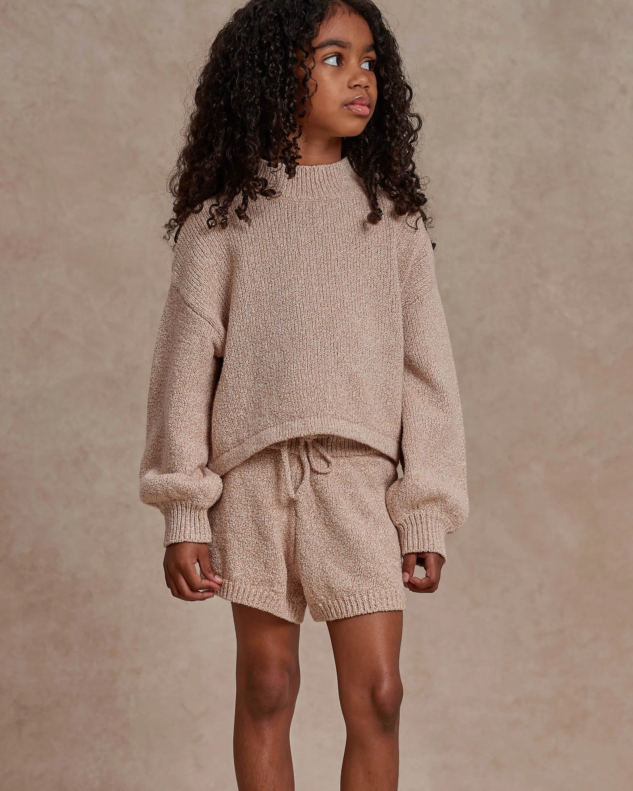 knit shorts || heathered rose