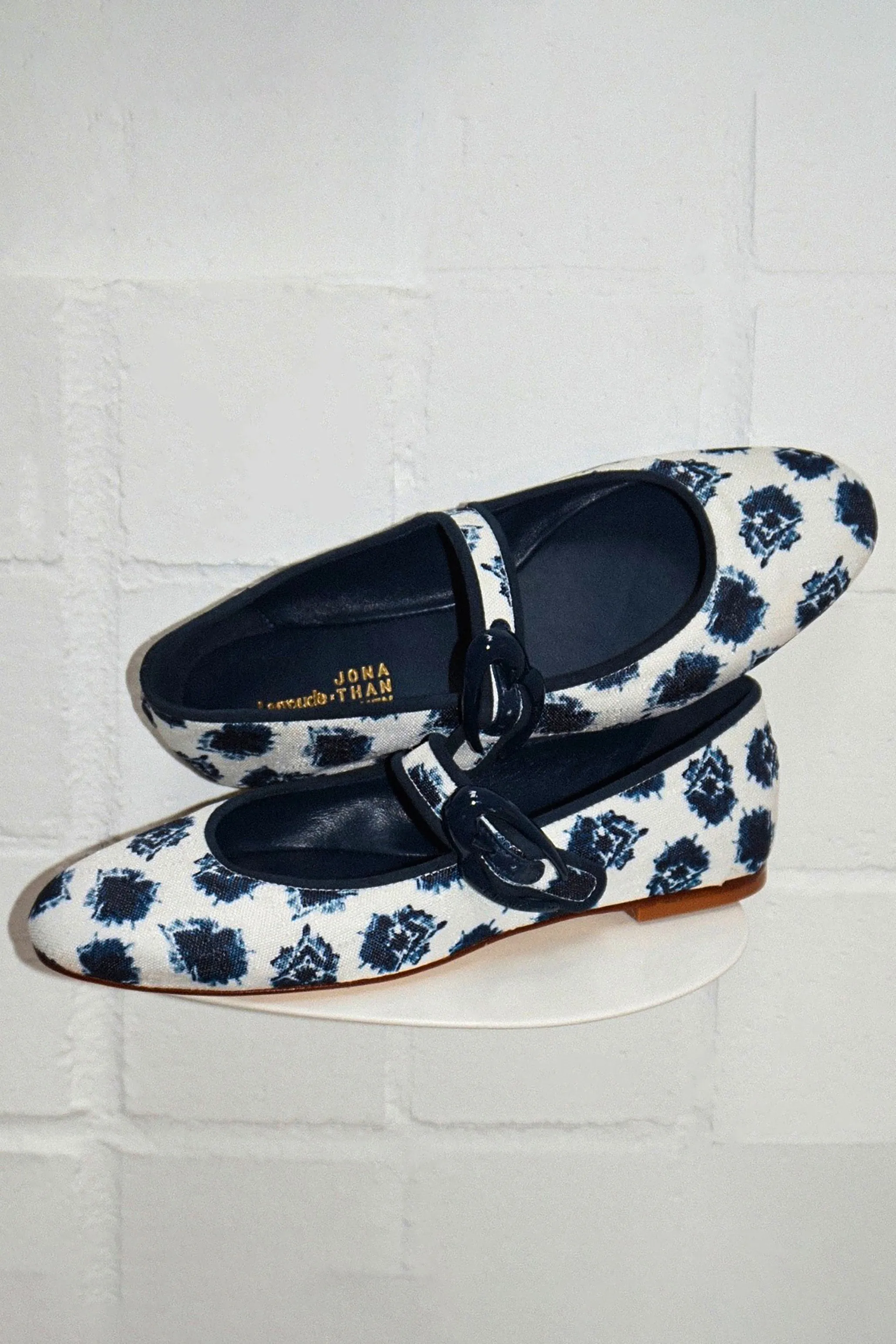Larroud x Jonathan Cohen Verona Ballet Flat In Tiedye Ocean Linen