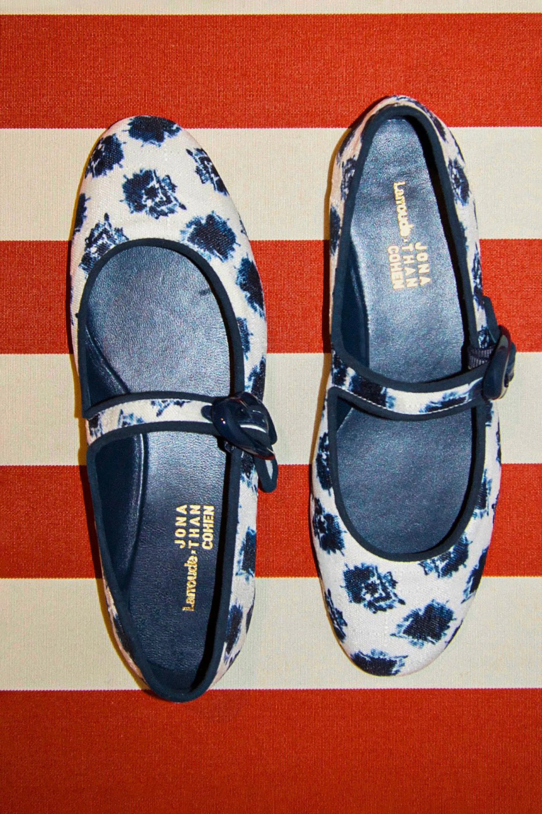Larroud x Jonathan Cohen Verona Ballet Flat In Tiedye Ocean Linen