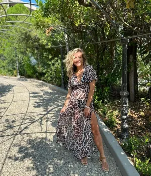 Leopard Print Beach Dress
