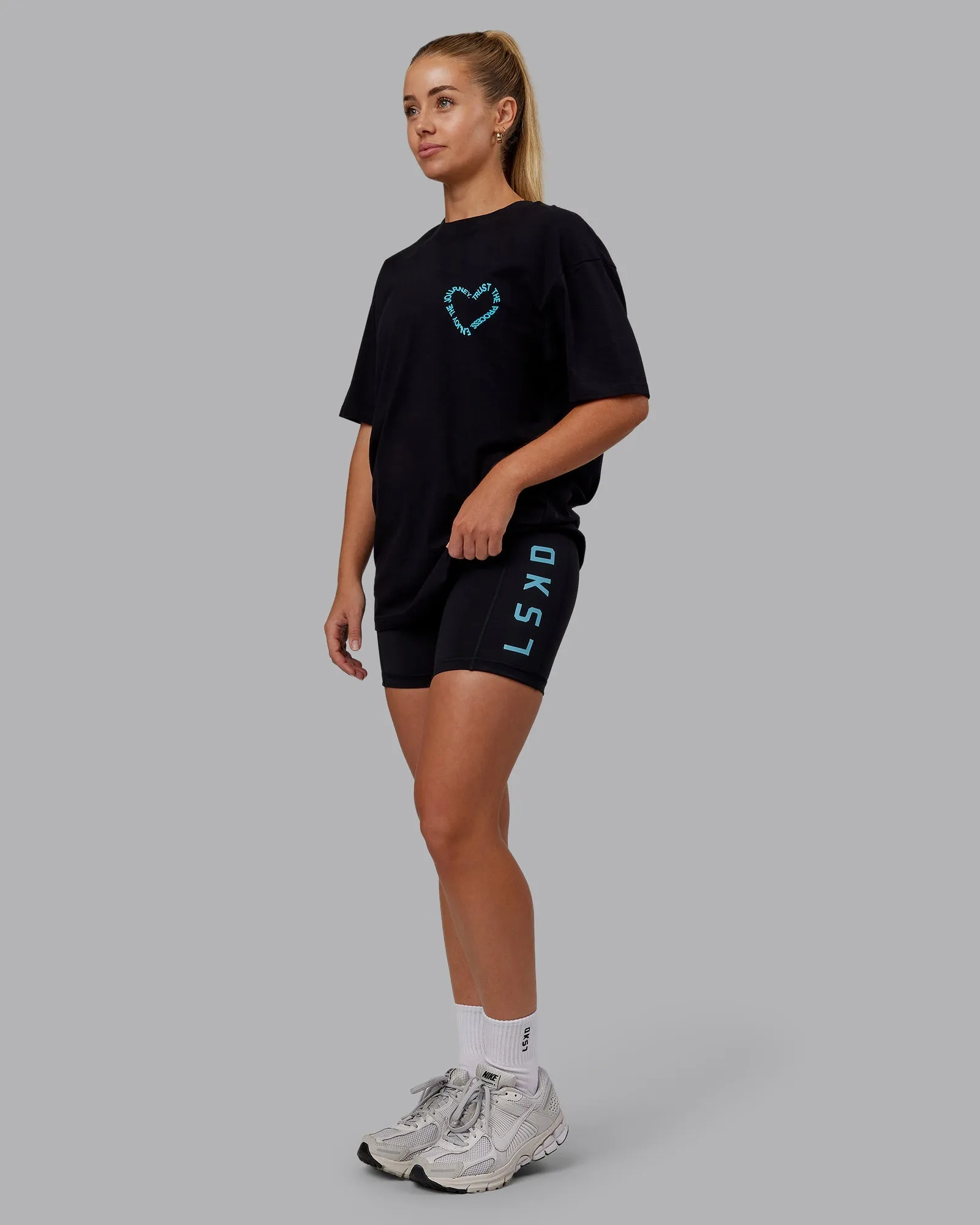 Love The Process FLXCotton Oversize Tee - Black-Blue Atoll