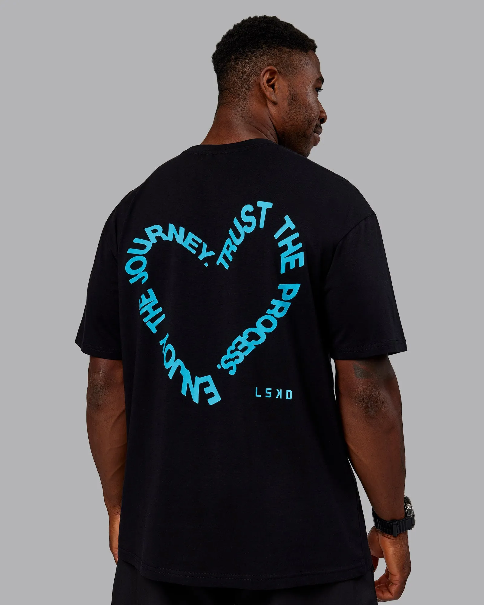 Love The Process FLXCotton Oversize Tee - Black-Blue Atoll