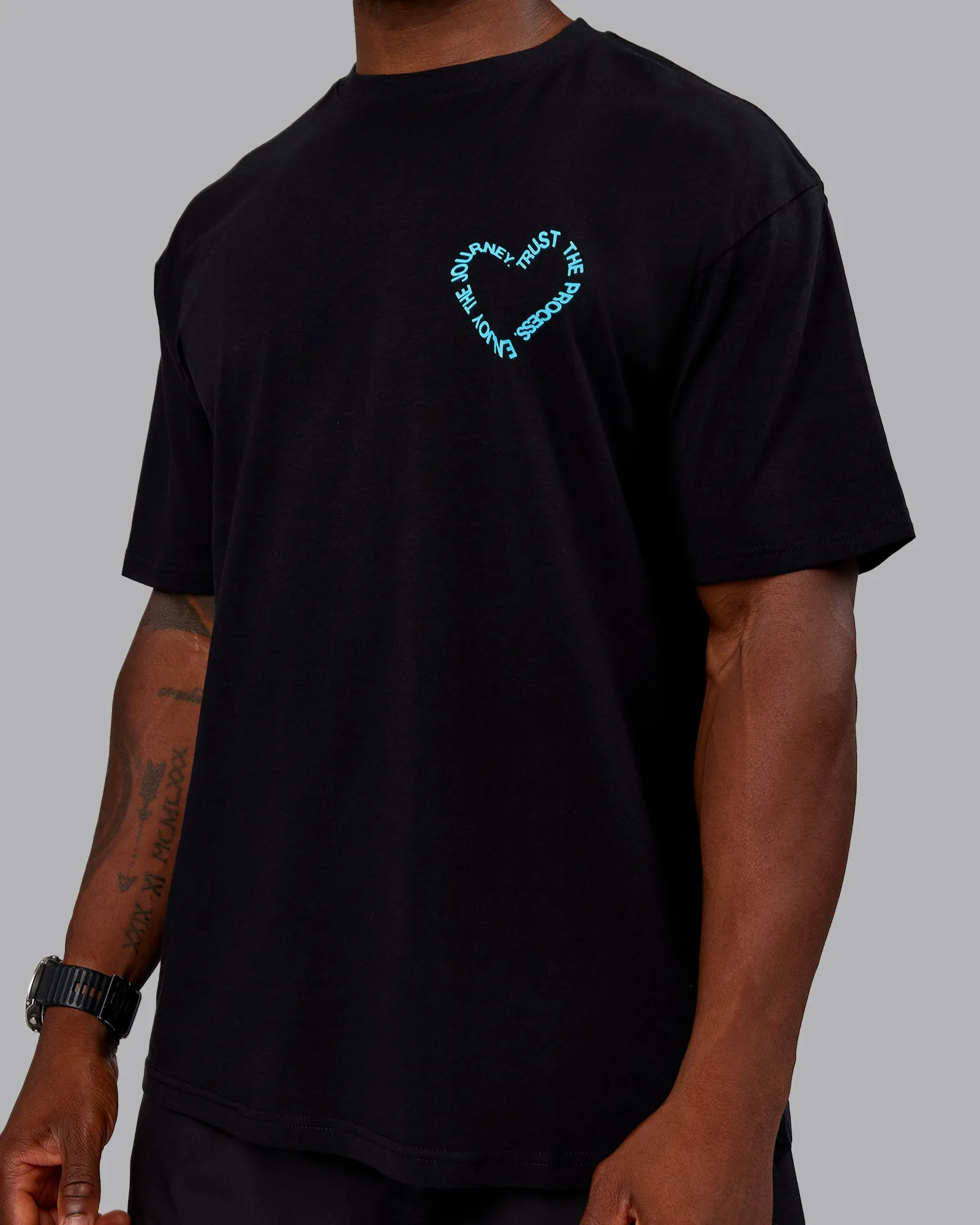 Love The Process FLXCotton Oversize Tee - Black-Blue Atoll
