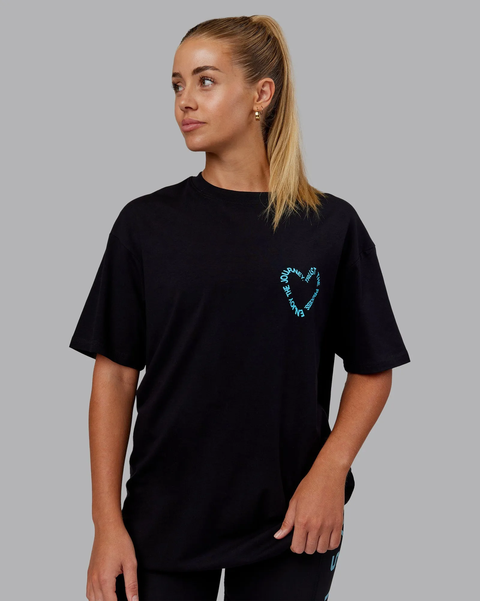 Love The Process FLXCotton Oversize Tee - Black-Blue Atoll