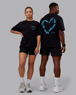 Love The Process FLXCotton Oversize Tee - Black-Blue Atoll