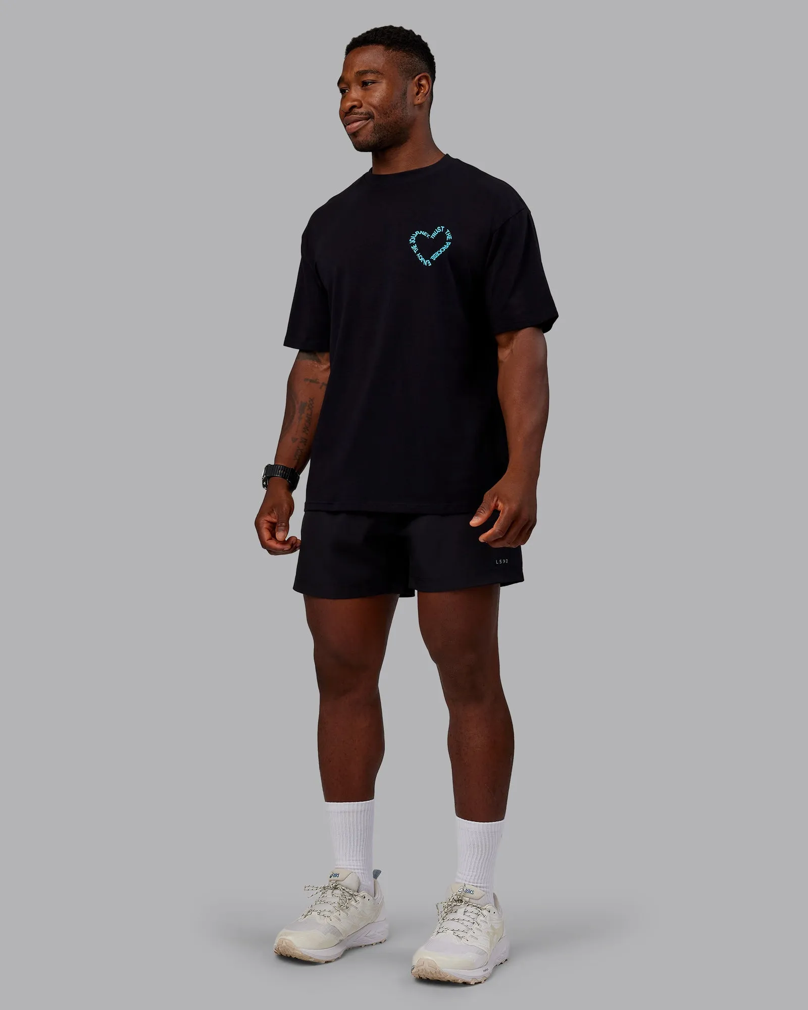 Love The Process FLXCotton Oversize Tee - Black-Blue Atoll