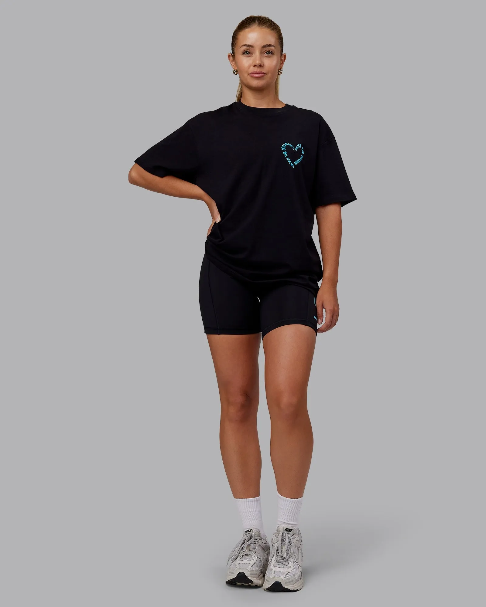 Love The Process FLXCotton Oversize Tee - Black-Blue Atoll