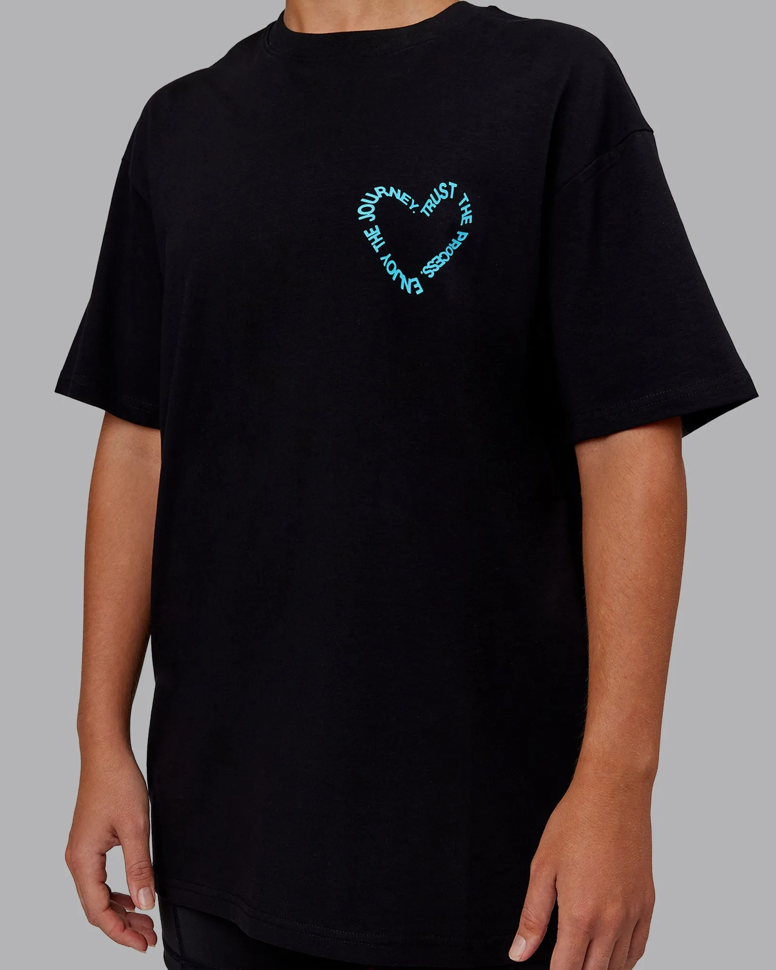 Love The Process FLXCotton Oversize Tee - Black-Blue Atoll