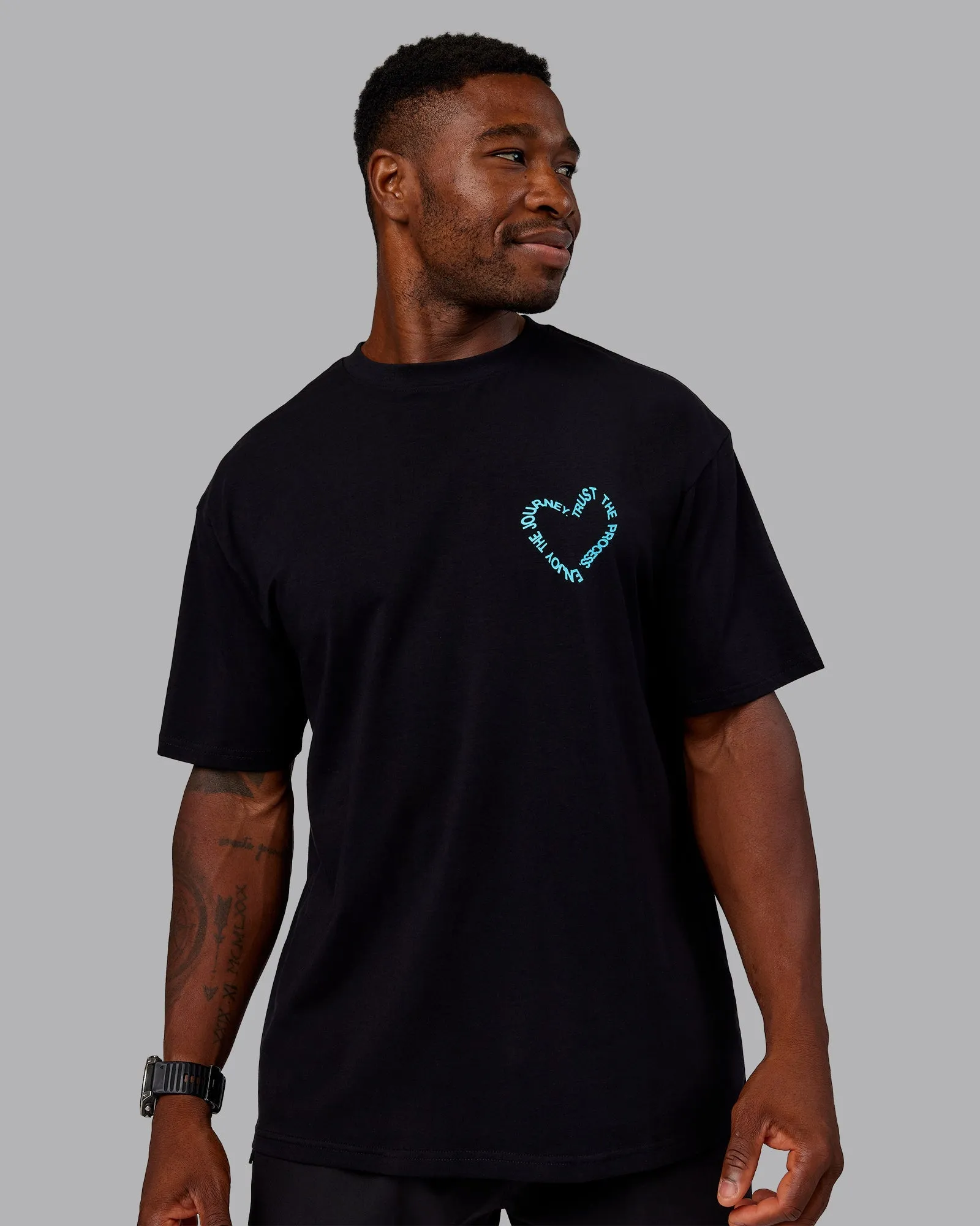 Love The Process FLXCotton Oversize Tee - Black-Blue Atoll