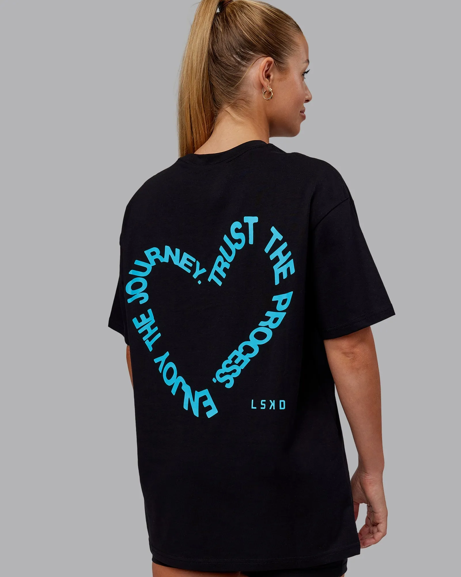 Love The Process FLXCotton Oversize Tee - Black-Blue Atoll