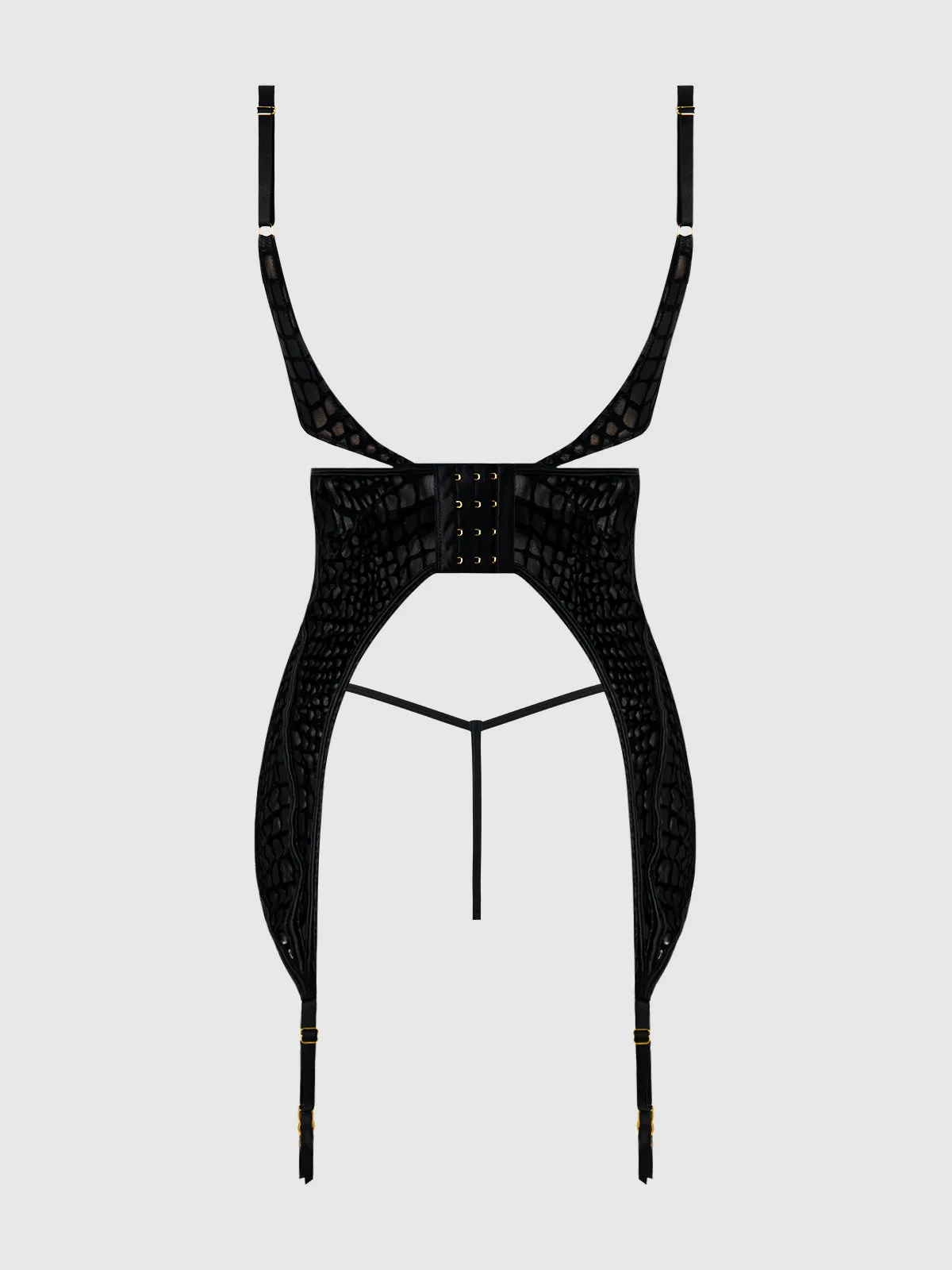 Medusa Snake Velvet Burnout Gartered Chemise & G-String by Frederick's of Hollywood