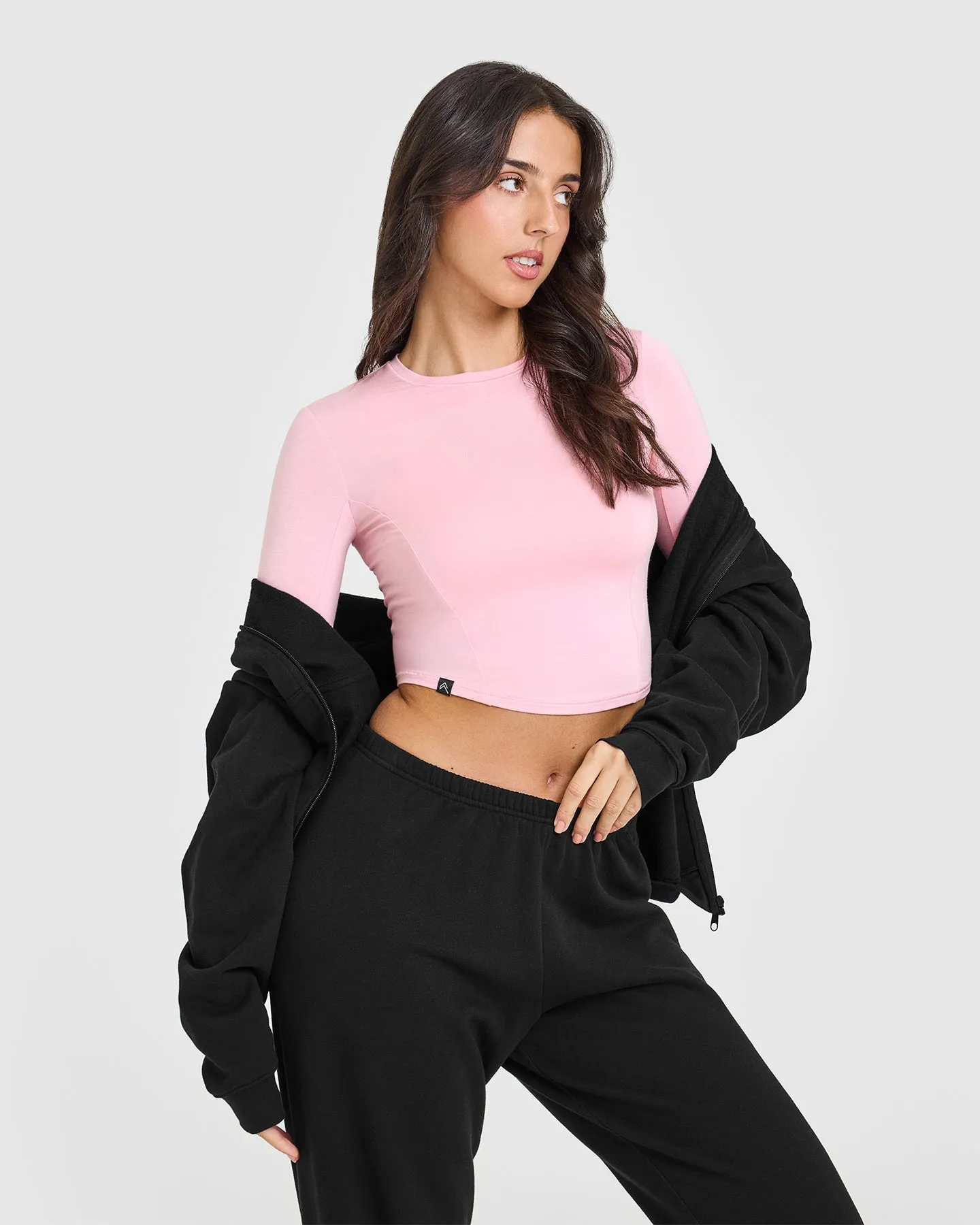 Mellow Soft Mid Long Sleeve Top | Petal Pink