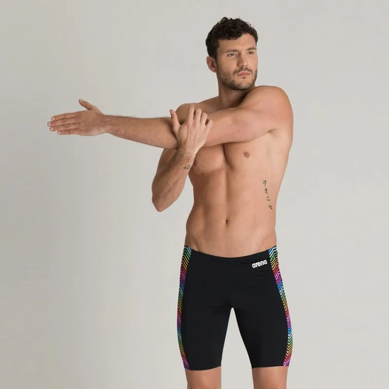 MEN'S MULTICOLOUR STRIPES JAMMER - BLACK/MULTI
