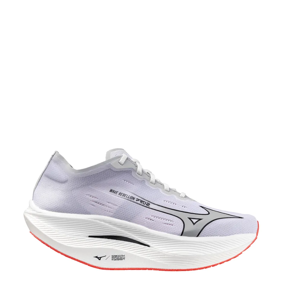Mizuno Women's Wave Rebellion Pro 2 Running Shoes in White/Harbor Mist/Cayenne SS24