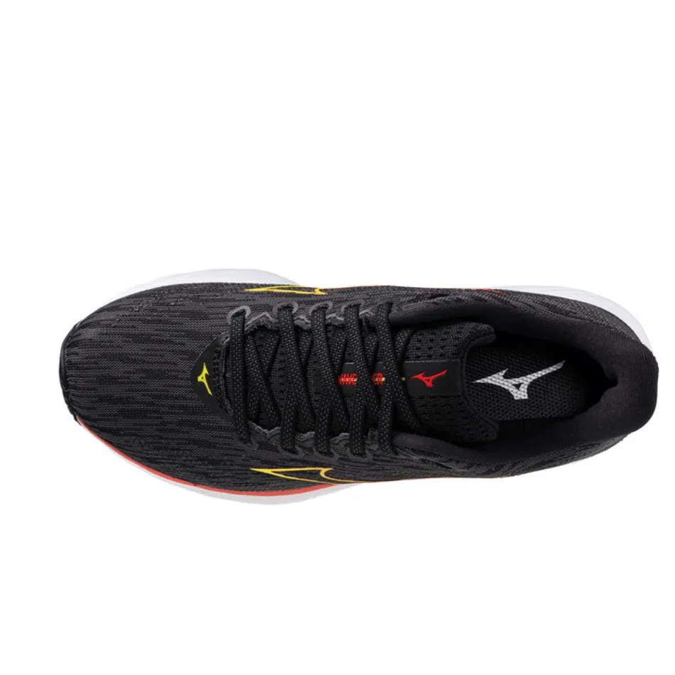 Mizuno Women's Wave Rider 28 Running Shoes in Black/Evening Primrose/Poppy Reid SS25