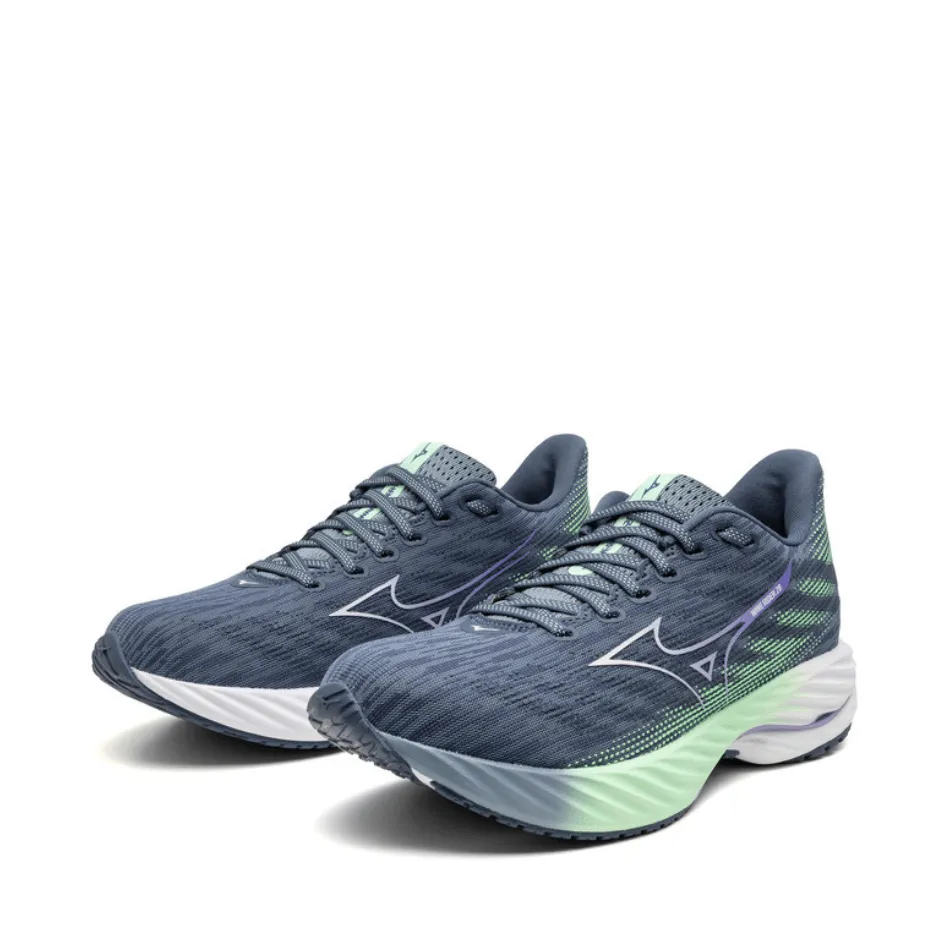 Mizuno Women's Wave Rider 28 Running Shoes in Citadel/White/Neo Mint SS25
