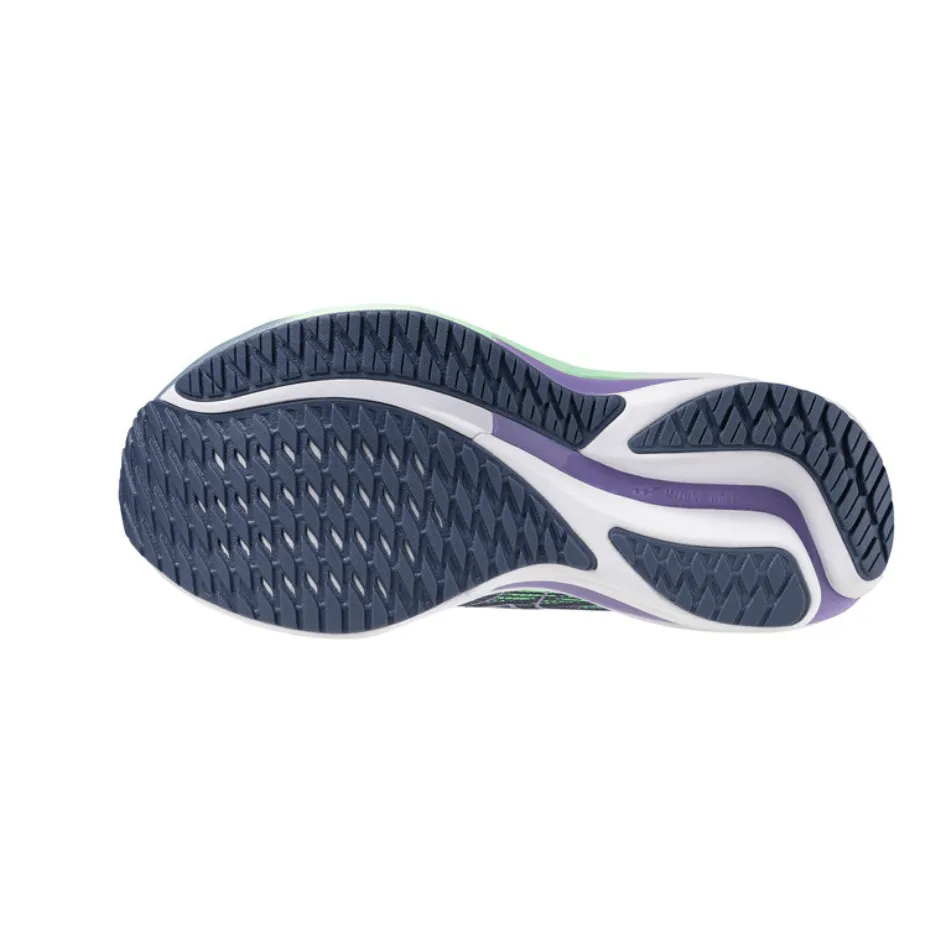 Mizuno Women's Wave Rider 28 Running Shoes in Citadel/White/Neo Mint SS25