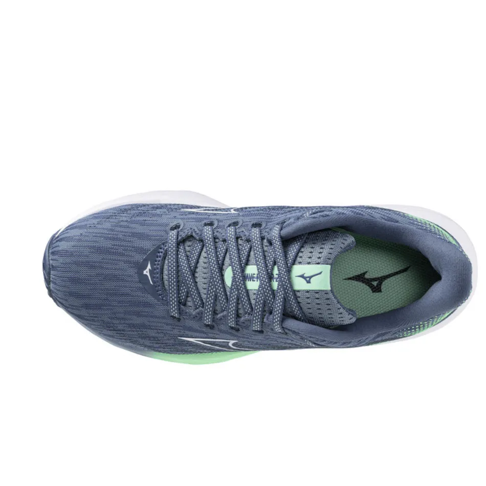 Mizuno Women's Wave Rider 28 Running Shoes in Citadel/White/Neo Mint SS25