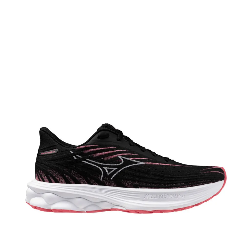 Mizuno Women's Wave Skyrise 6 Running Shoes in Black/Camellia Rose SS25