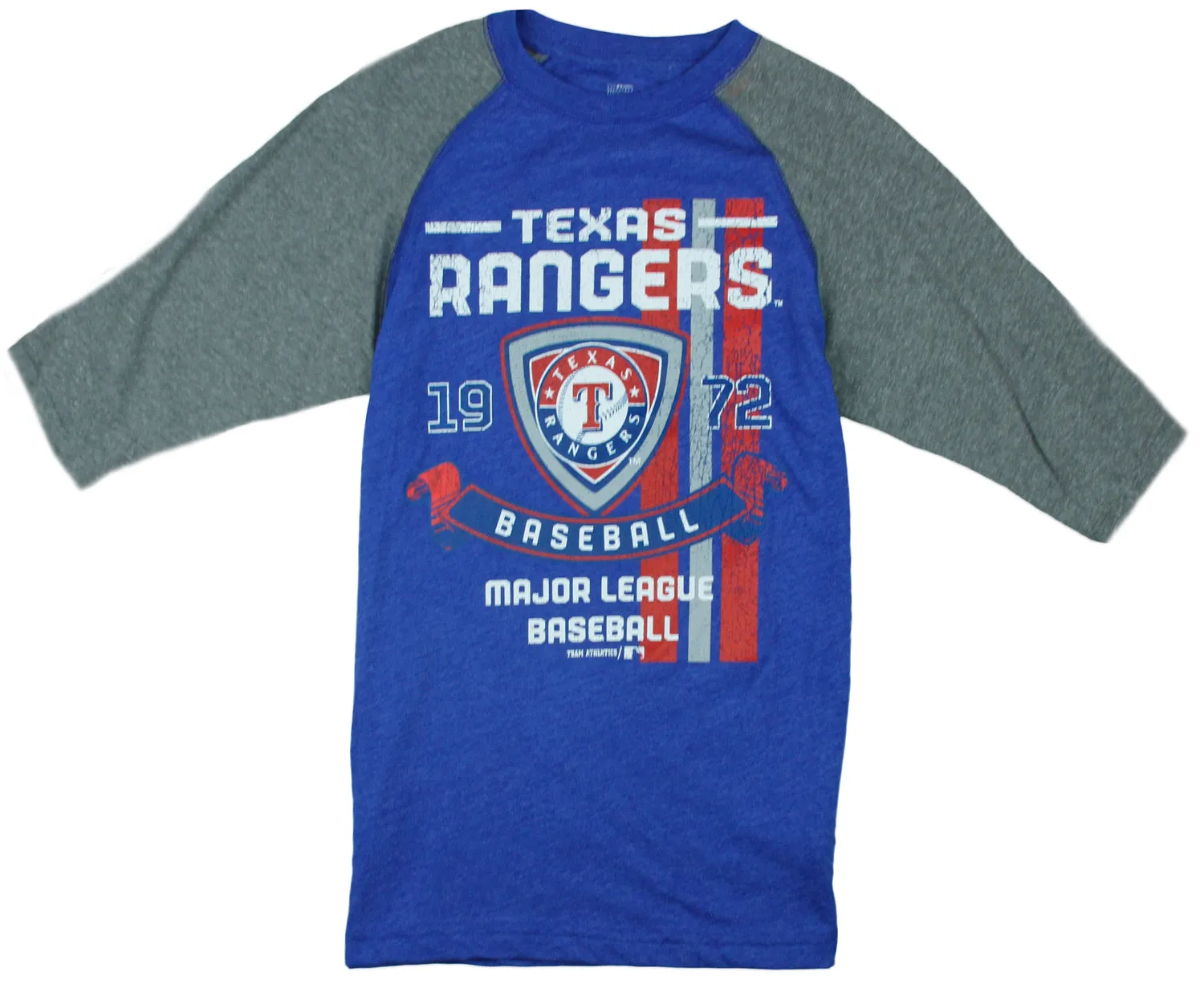 MLB Youth Boys Texas Rangers Vintage Baseball Shirt - Blue and Grey