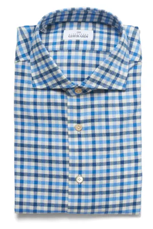 Navy-Aqua Check Shirt