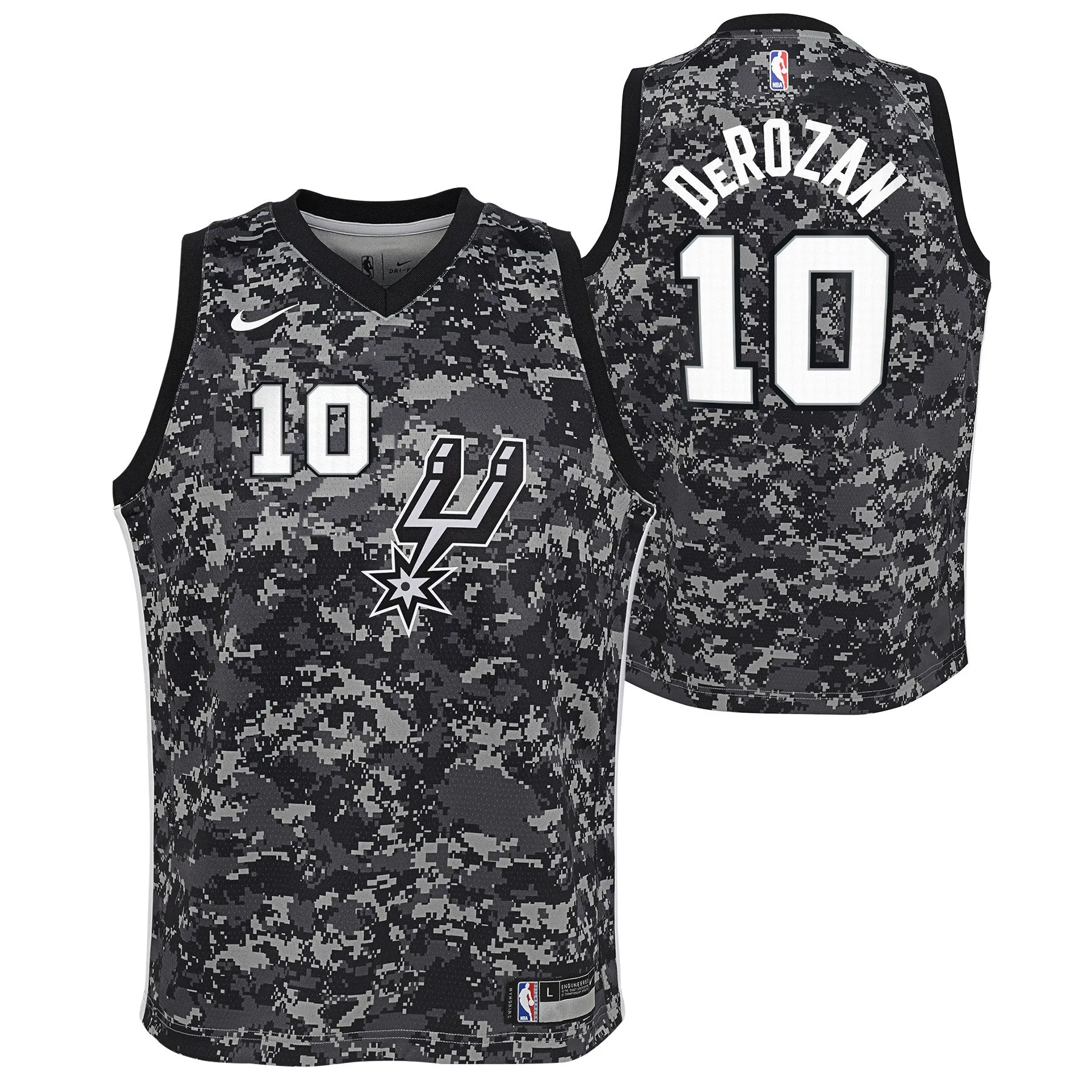 Nike NBA Youth San Antonio Spurs Derozan Demar #10 City Edition Swingman Jersey