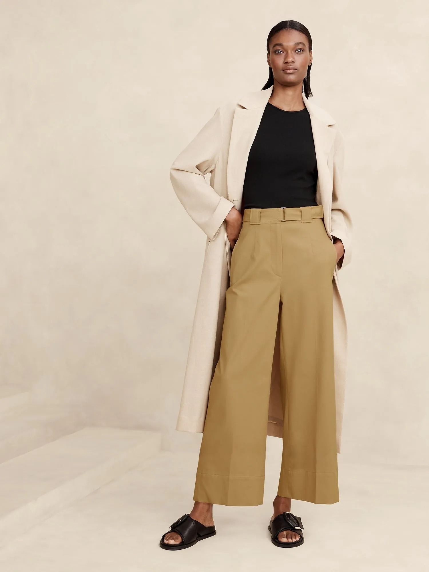 Oceanside Wide-Leg Cropped Pant Banana Republic