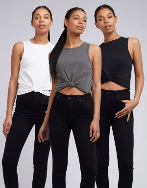 Off Beat Tank 3pk White/Black/Charcoal