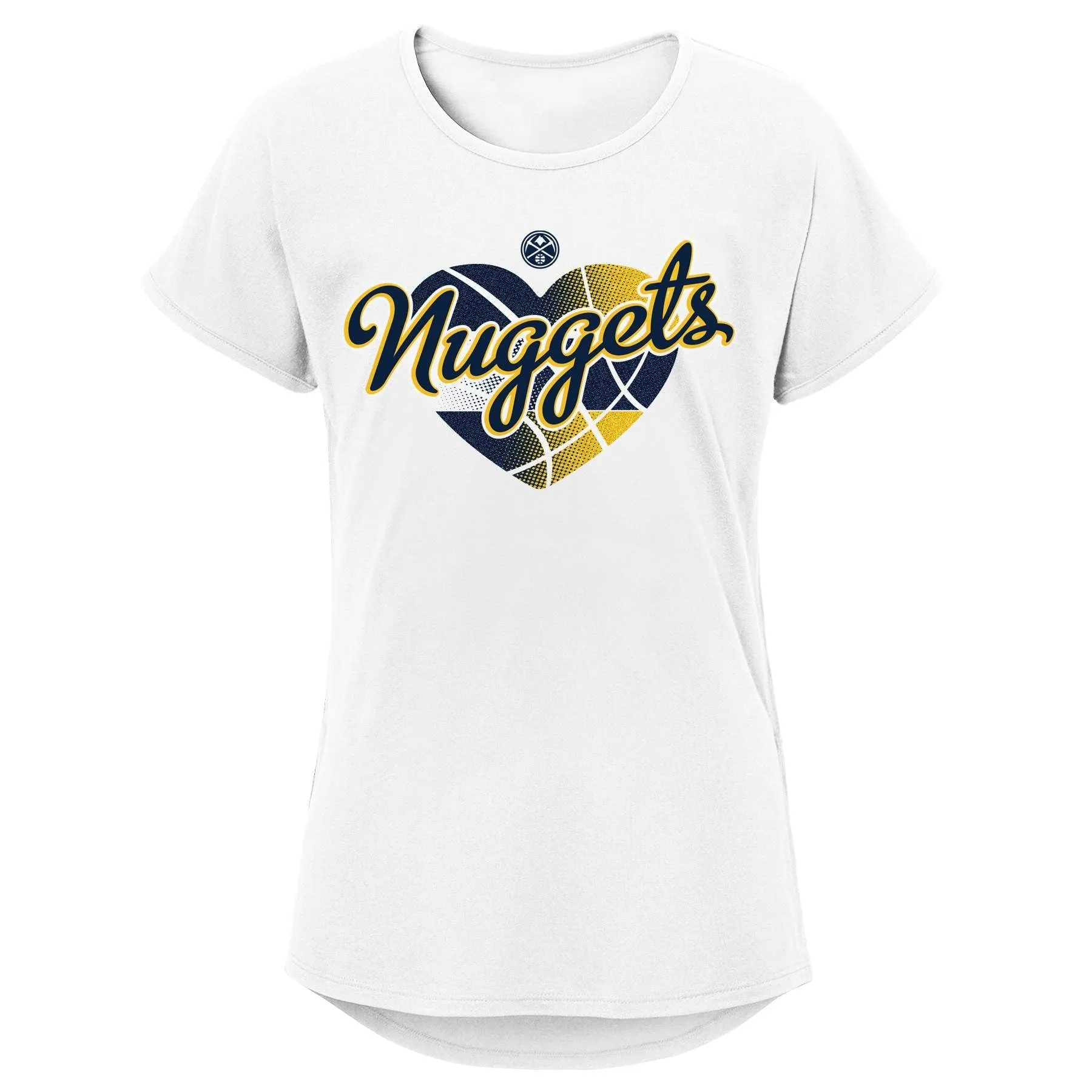Outerstuff NBA Youth Girls Denver Nuggets 5th Dimension Short Sleeve Tee, White
