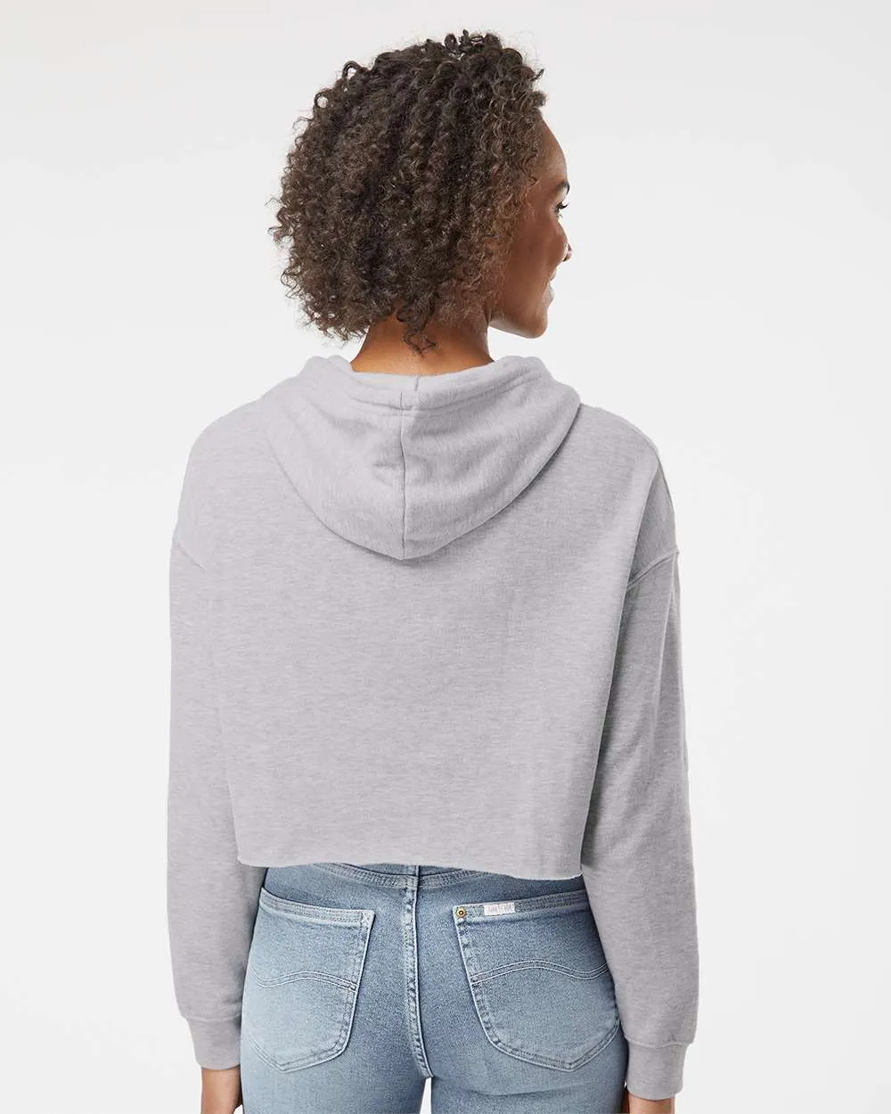 OUTLET-Independent Trading Co. Womens Lightweight Cropped Hooded Sweatshirt