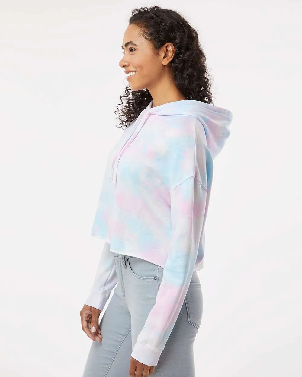 OUTLET-Independent Trading Co. Womens Lightweight Cropped Hooded Sweatshirt