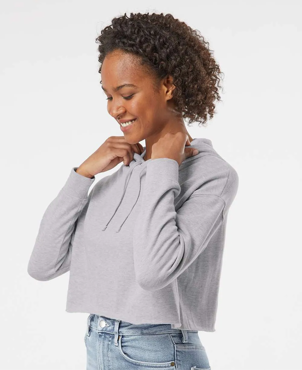 OUTLET-Independent Trading Co. Womens Lightweight Cropped Hooded Sweatshirt