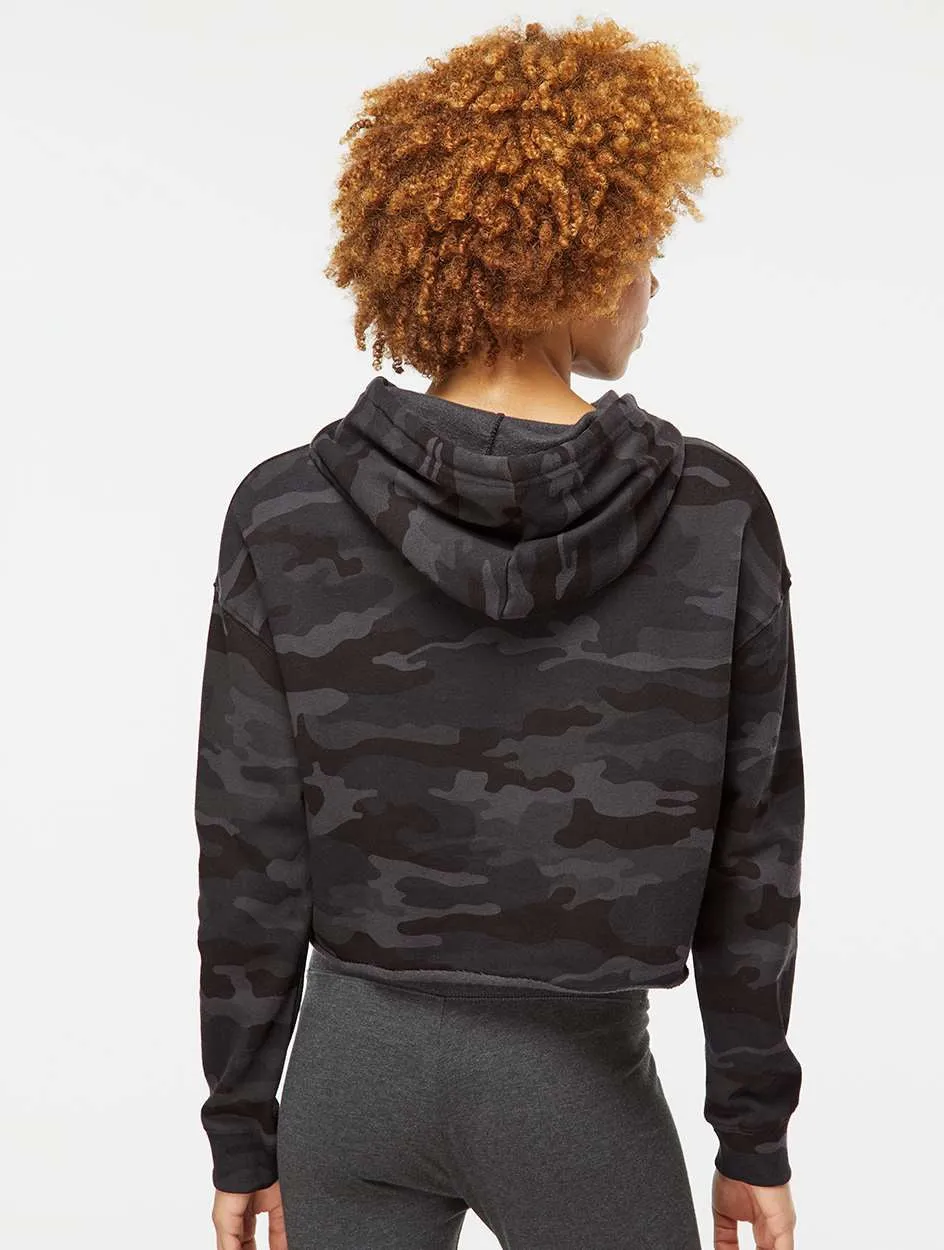 OUTLET-Independent Trading Co. Womens Lightweight Cropped Hooded Sweatshirt