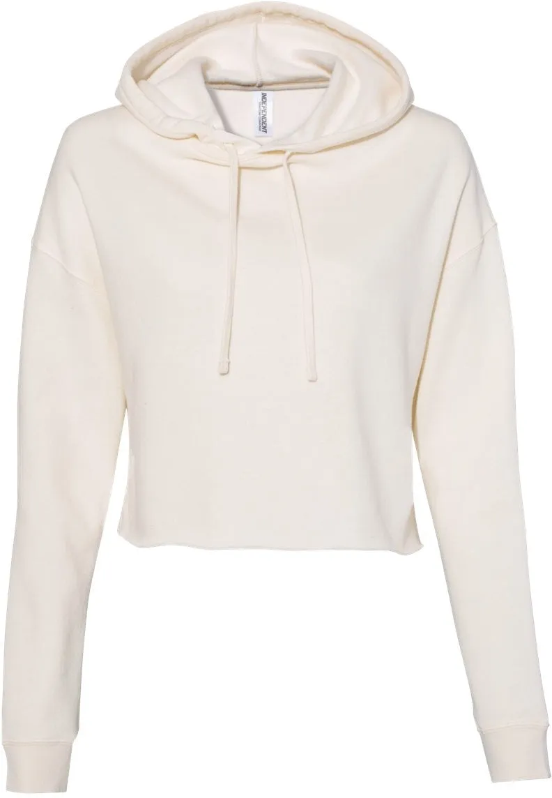 OUTLET-Independent Trading Co. Womens Lightweight Cropped Hooded Sweatshirt