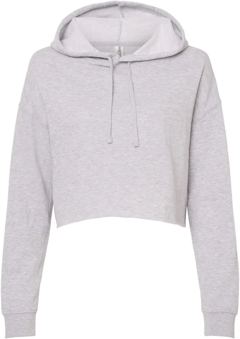 OUTLET-Independent Trading Co. Womens Lightweight Cropped Hooded Sweatshirt