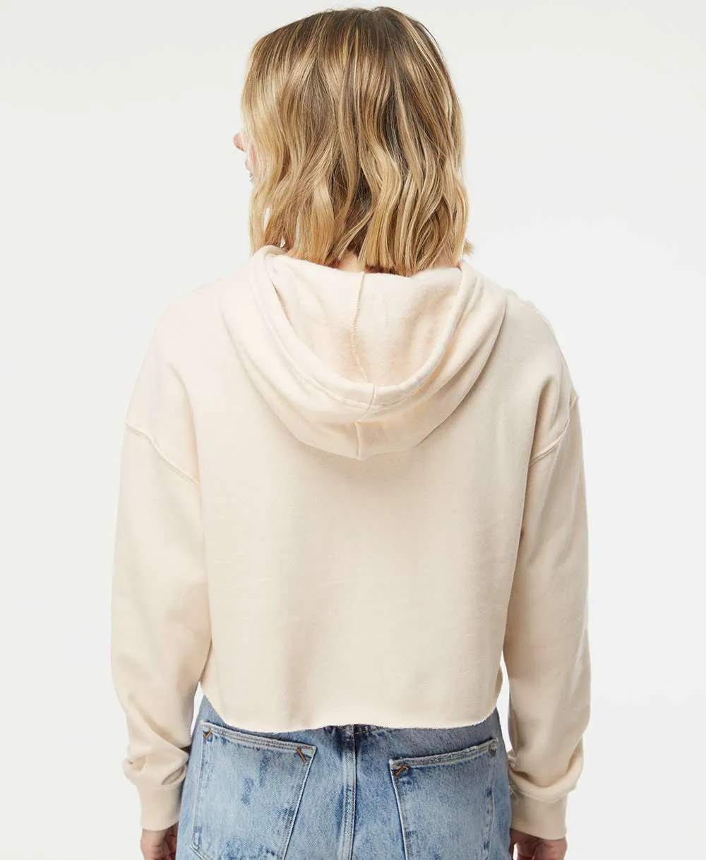 OUTLET-Independent Trading Co. Womens Lightweight Cropped Hooded Sweatshirt