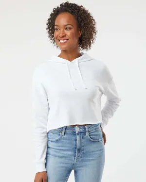 OUTLET-Independent Trading Co. Womens Lightweight Cropped Hooded Sweatshirt