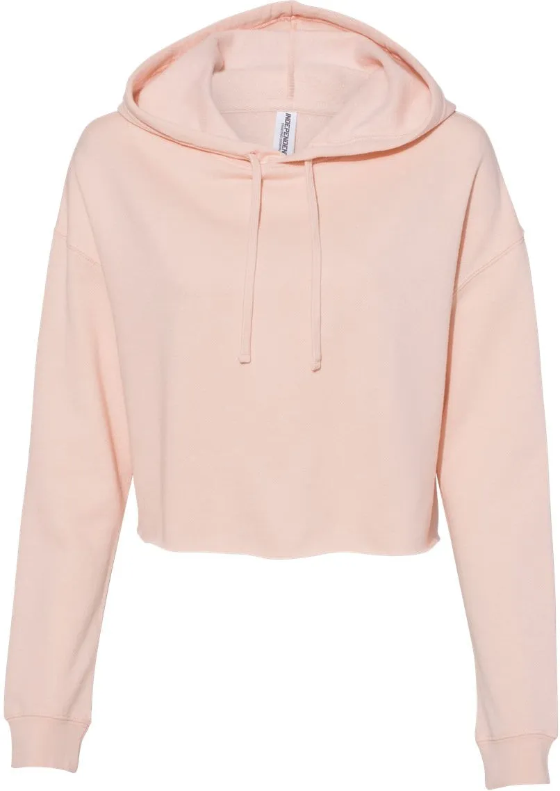 OUTLET-Independent Trading Co. Womens Lightweight Cropped Hooded Sweatshirt