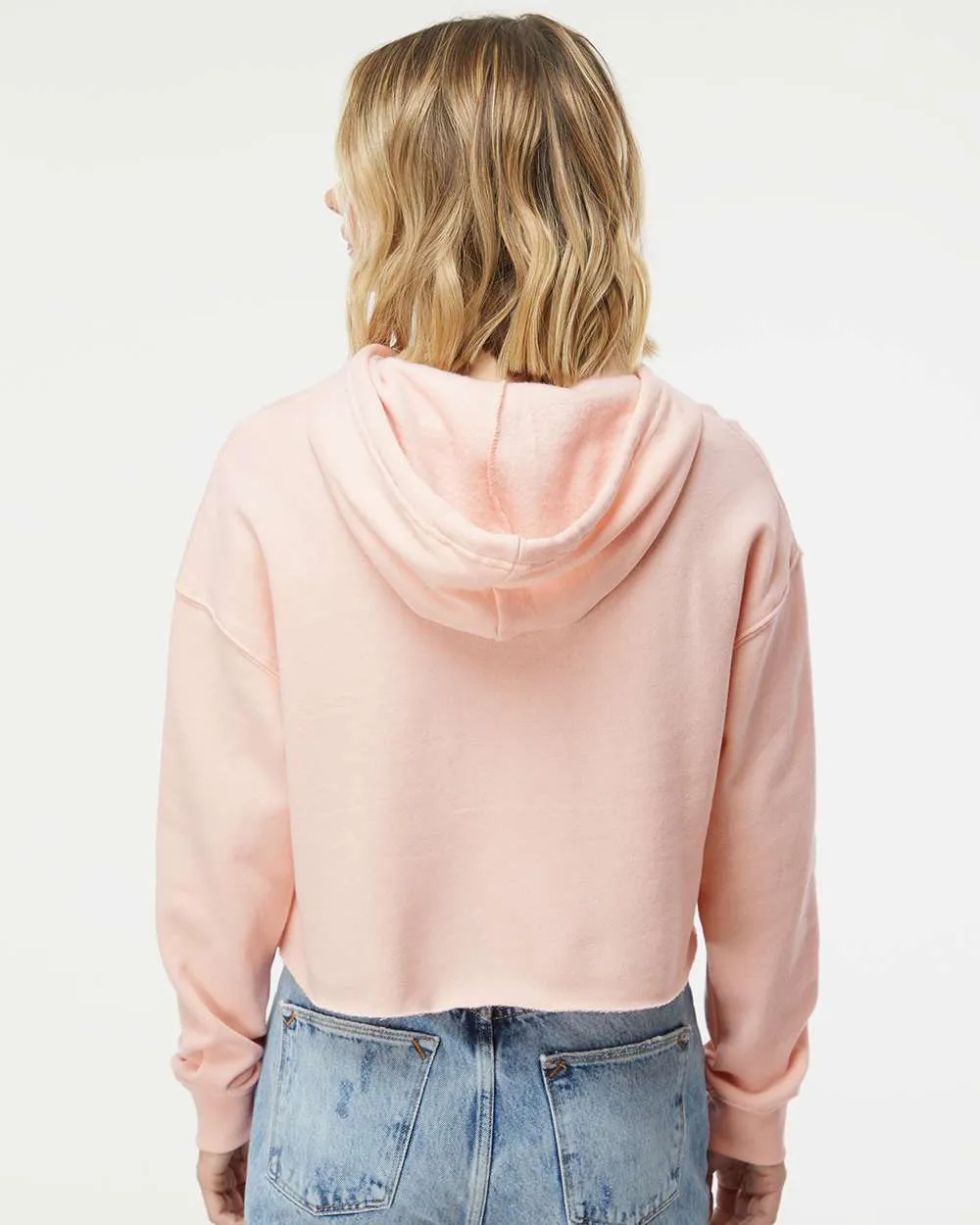 OUTLET-Independent Trading Co. Womens Lightweight Cropped Hooded Sweatshirt