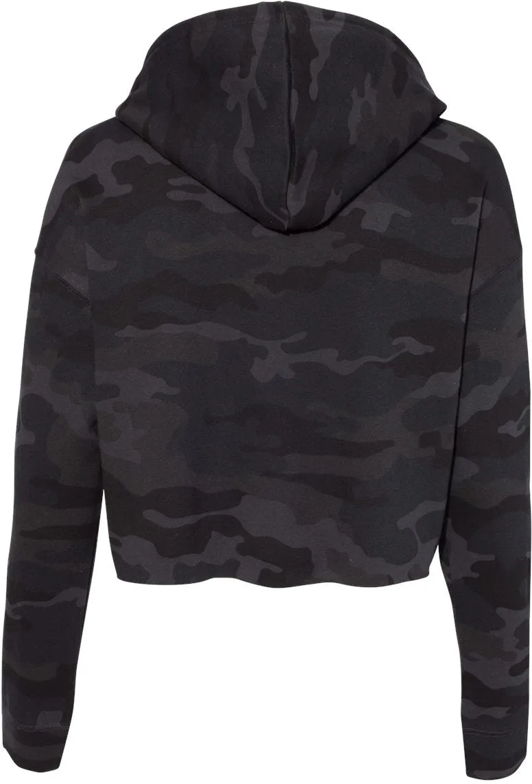 OUTLET-Independent Trading Co. Womens Lightweight Cropped Hooded Sweatshirt