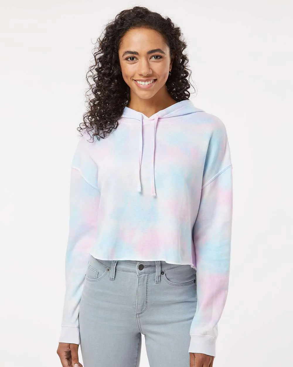 OUTLET-Independent Trading Co. Womens Lightweight Cropped Hooded Sweatshirt