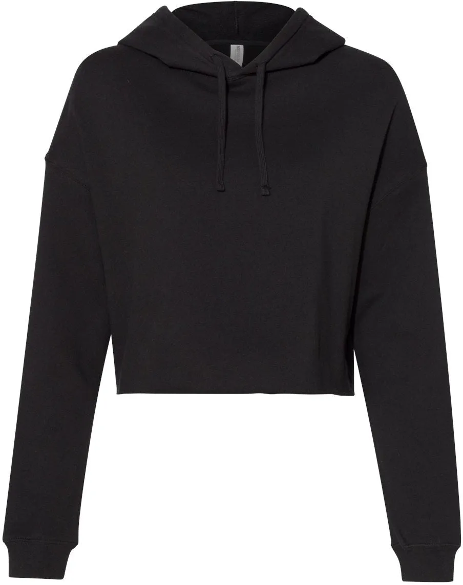 OUTLET-Independent Trading Co. Womens Lightweight Cropped Hooded Sweatshirt