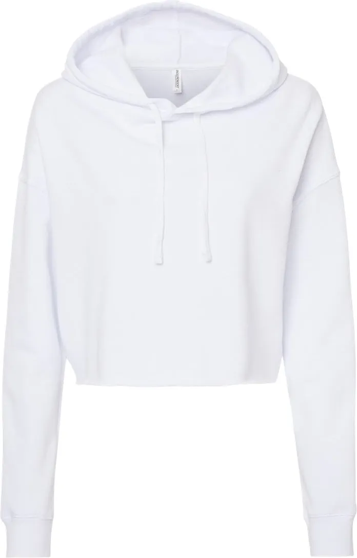 OUTLET-Independent Trading Co. Womens Lightweight Cropped Hooded Sweatshirt
