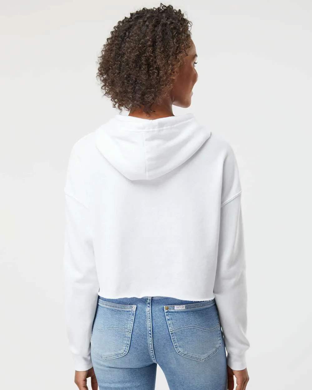 OUTLET-Independent Trading Co. Womens Lightweight Cropped Hooded Sweatshirt