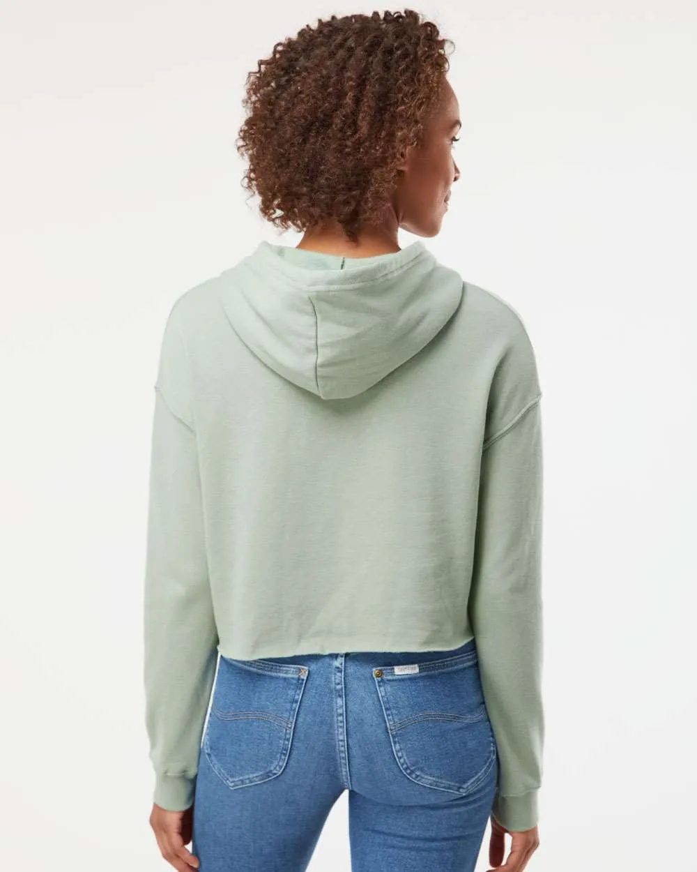 OUTLET-Independent Trading Co. Womens Lightweight Cropped Hooded Sweatshirt