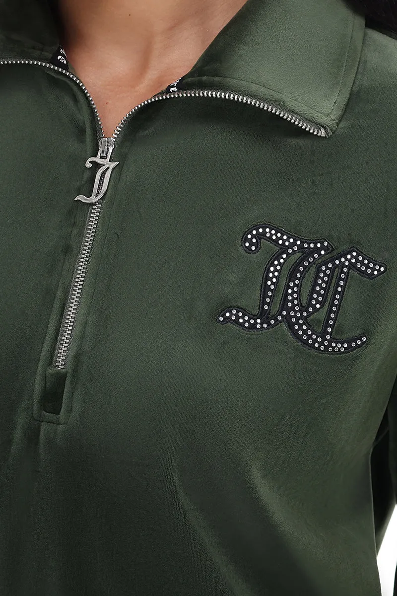 Oversized Small Bling Quarter Zip Pullover by Juicy Couture