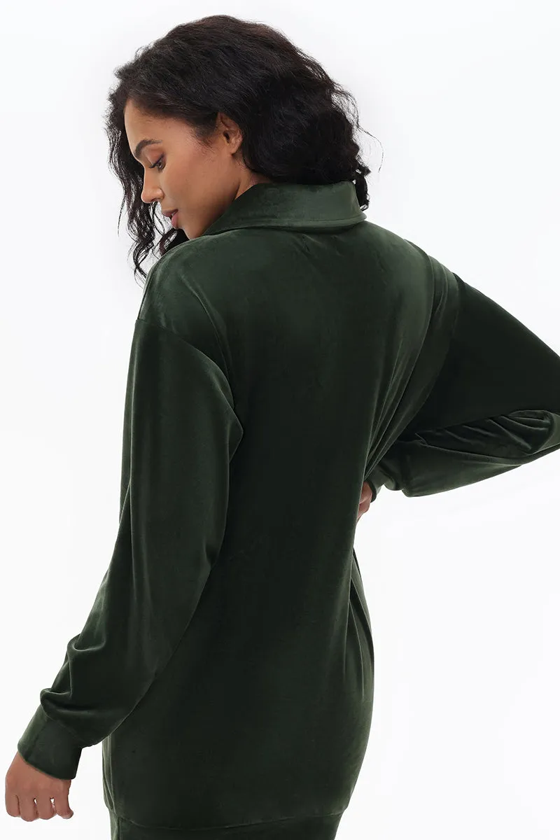 Oversized Small Bling Quarter Zip Pullover by Juicy Couture