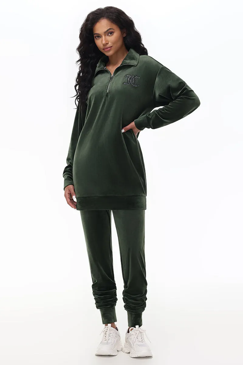 Oversized Small Bling Quarter Zip Pullover by Juicy Couture
