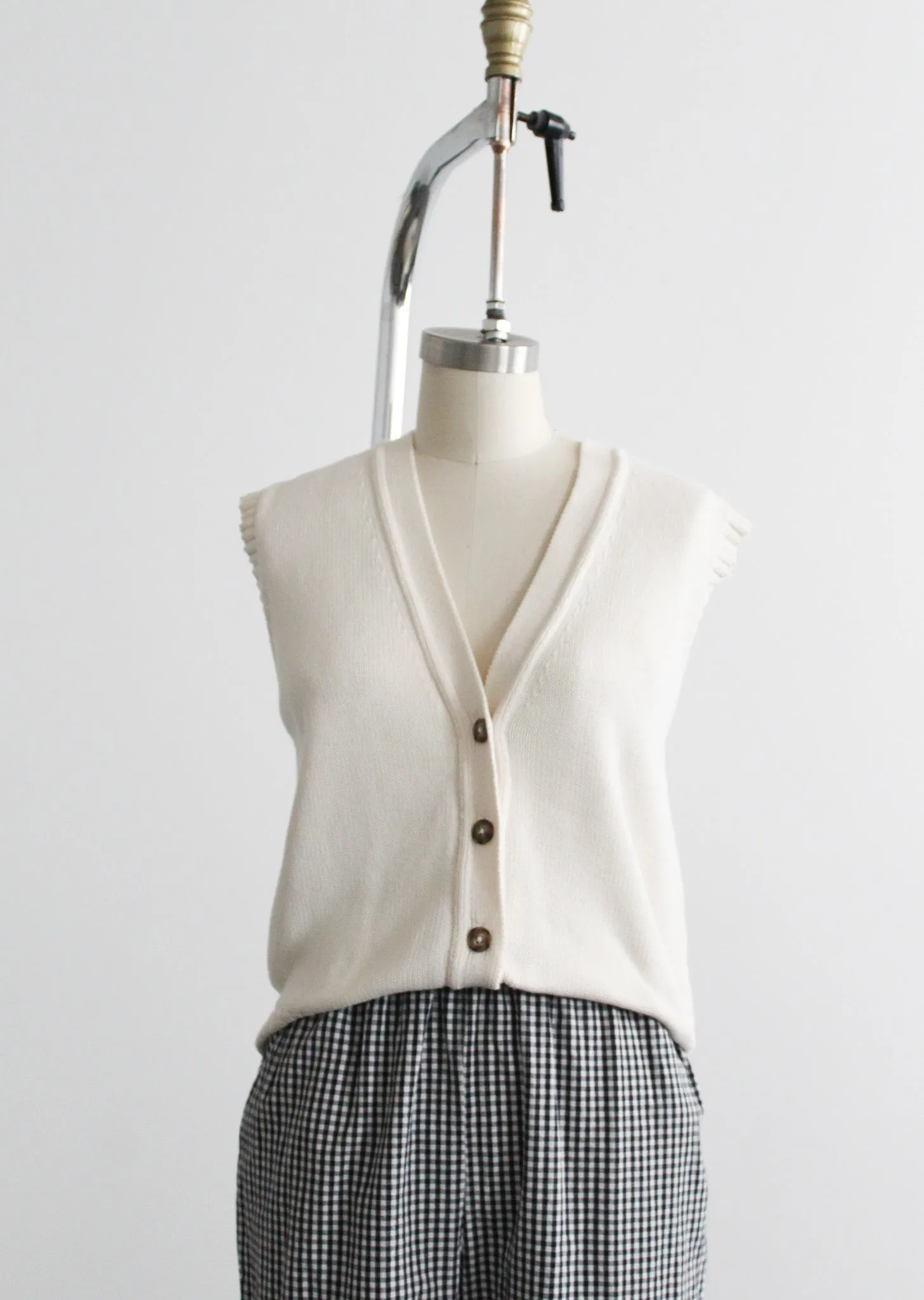 parchment cotton sweater vest 1919 Vintage